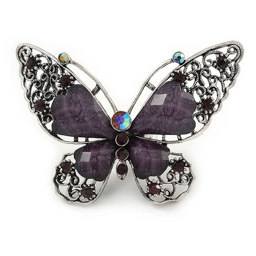 Large purple crystal butterfly - large,