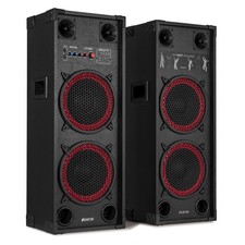 Fenton SPK210 2x10" Active Bluetooth Party Speaker Set - Home DJ Starter Package