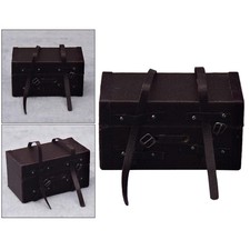 Vintage Retro Old-fashioned Wood Suitcase Leather Handle Luggage Trunk