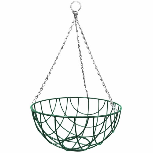 Green wire hanging basket - green,