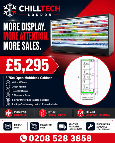 Open display chiller cabinet - open,
