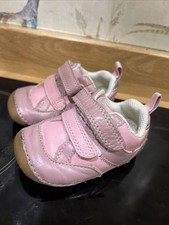 Clarks Infant Size 2.5G pink Leather First Shoes Girls 2.5 G