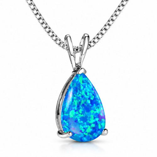 White opal stone pendant - opal,