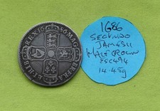 1686 Secvndo HALF CROWN Coin