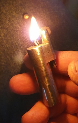Steel block petrol lighter - block,