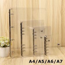A4/A5/A6/A7 Clear Plastic Clip File Folder Notebook Loose Leaf Ring Binder PVC