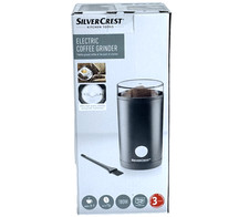 Silvercrest Stainless Steel Electric Coffee Bean Grinder & Brush Set 180W Black
