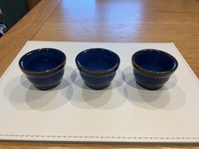 Denby Imperial  Blue  3 x  Egg Cups  Stoneware  Tableware Very Good Condition