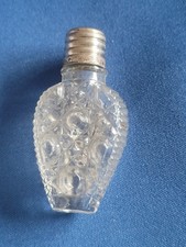 Antique/Vintage Moulded Glass Screw Lid Small Perfume Bottle