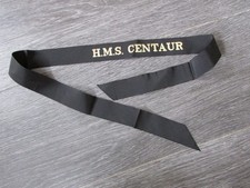 H.M.S. Centaur Royal Navy Naval Cap Band Tally