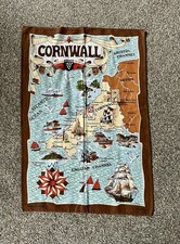 Vintage Cotton Tea Towel Map
