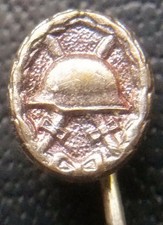 ✚6966✚ German post WW2 1957 pattern Wound Badge Silver miniature stickpin
