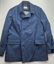 Lacoste Poplin Overcoat Jacket Men's FR 52 US Large BH2363 Navy Blue Trench Coat