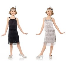 Kids Girls Flapper Dress 1920s History Charleston Gatsby Halloween Costume