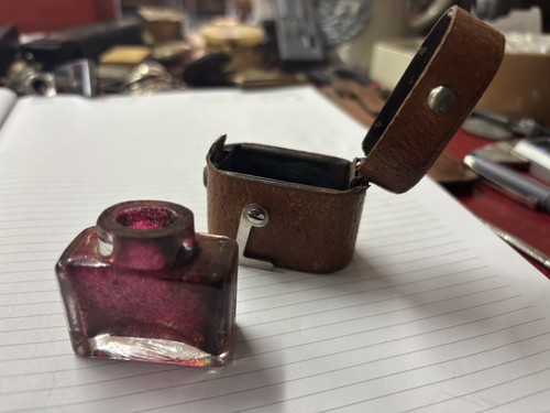 Antique tan leather covered - tan,