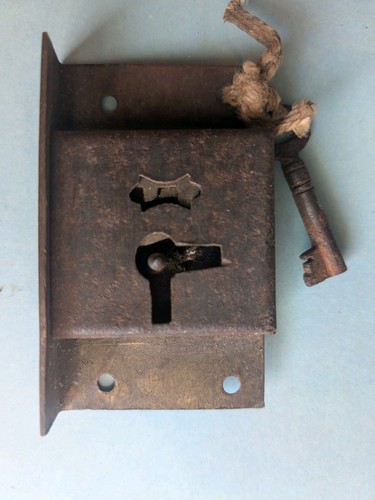 Small antique furniture lock - furniture,