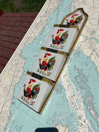 Vintage tin rooster graphic - tin,