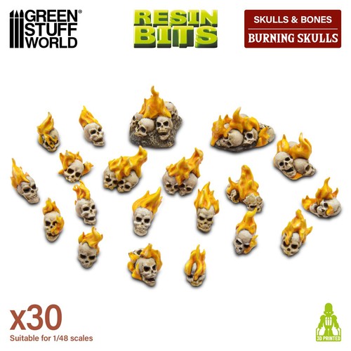 Resin burning skulls - burning,