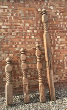Antique Staircase Panels x 3  and 4 posts - Pine  - Victorian