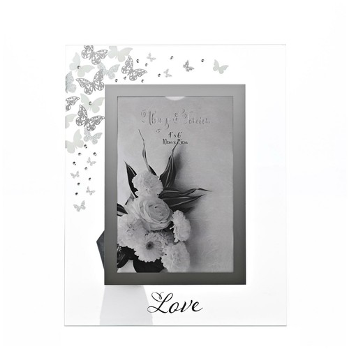 Love glass photo frame with - love,