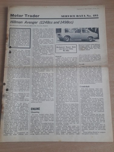 Hillman avenger motor - -,