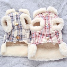 Warm Plaid Dog Vest Clothing