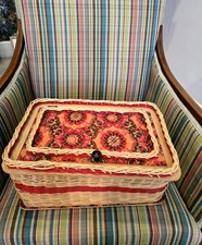 Vintage kitsch wicker sewing - wicker,