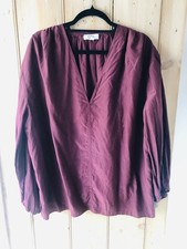 COS Burgundy Blouse/ Shirt 14/16 Ballon Sleeves