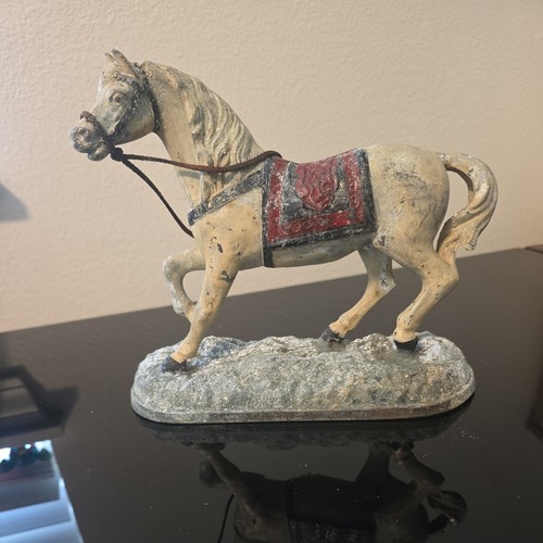 Antique spelter horse statue - spelter,