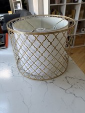 white lightshade with gold art