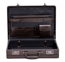 Professional Mens Leather Executive Black Brown Briefcase with Locks