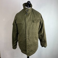 Vtg East German Army Winter Quilted Field Jacket Strichtarn Pattern 70's size L