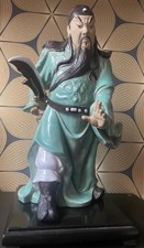 Huge Chinese Ceramic General Guan Yu Mudman Statue By Christopher W