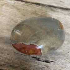Polychrome Ocean Jasper Palm Stone 45g 2 inch Chakra Healing Reiki Grey Red