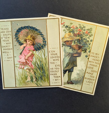 Victorian  Greeting Cards Pair