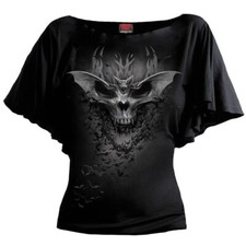Bat Skull Top by Spiral Gothic