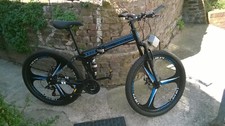 LSBIKE Foldable Mountain Bike 26 Inch, 21 Speed , Dual Suspension (black blue)