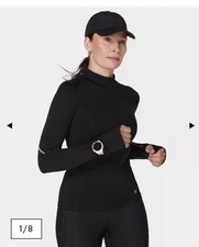 BNWT Sweaty Betty Infinity Merino Long Sleeve Running Top Black Small RP £80.00