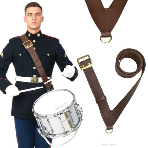 Premium brown leather marching - leather,