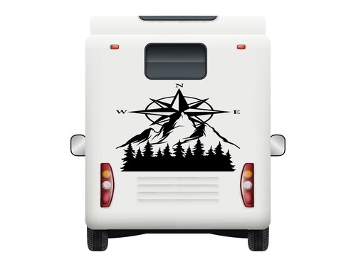 Camper van sticker compass - van,