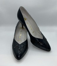 Gina London Navy Leather Heels UK 4 Women's Dress Shoes Formal been re-soled 