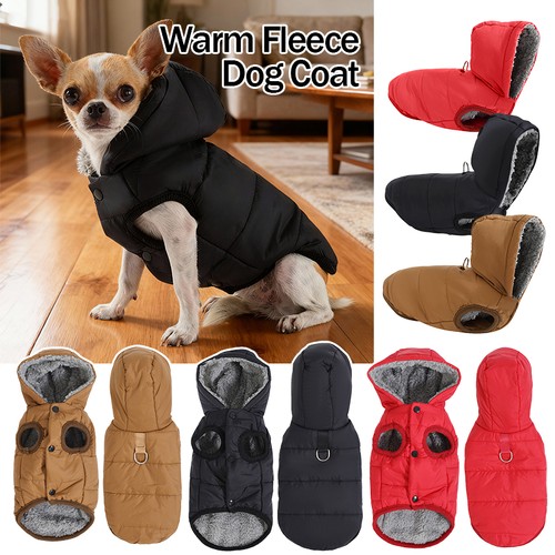 Warm fleece dog coat - warm, hoodie