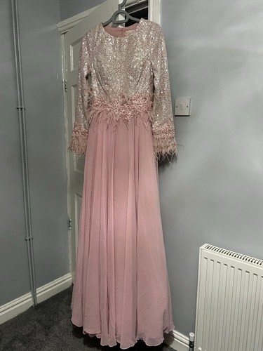 Blush pink sequin feather - blush, &