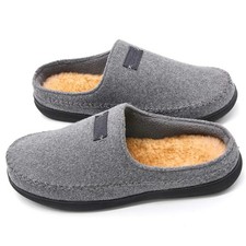 Zigzagger Men's Memory Foam Moccasin Slippers Warm Fleece Lined Non-Slip UK 8-9