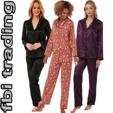 Ladies Pyjamas Satin Silky  Nighties Nightwear WomenS  PJS LOUNGEWEAR  