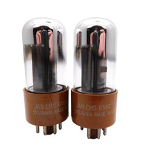 Pair SYLVANIA JAN CHS 6V6GTY Chrome Top Valves Tubes Used Tested (V18)