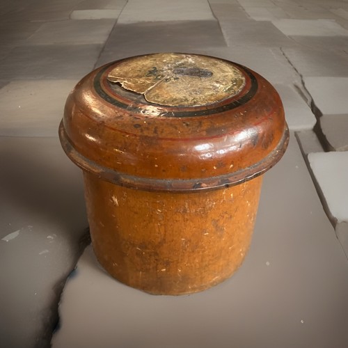 Antique 19c treen wooden box - antique,