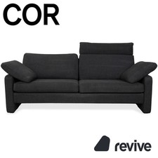 Cor Conseta Fabric Two-Seater Gray Sofa Couch With Headrest