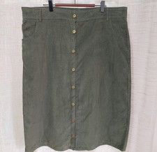 Autonomy Women's Green Corduroy Midi Skirt Size L/40"