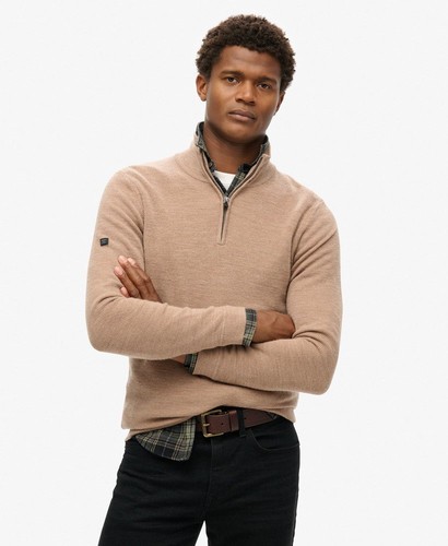 Superdry mens merino half - half, zip